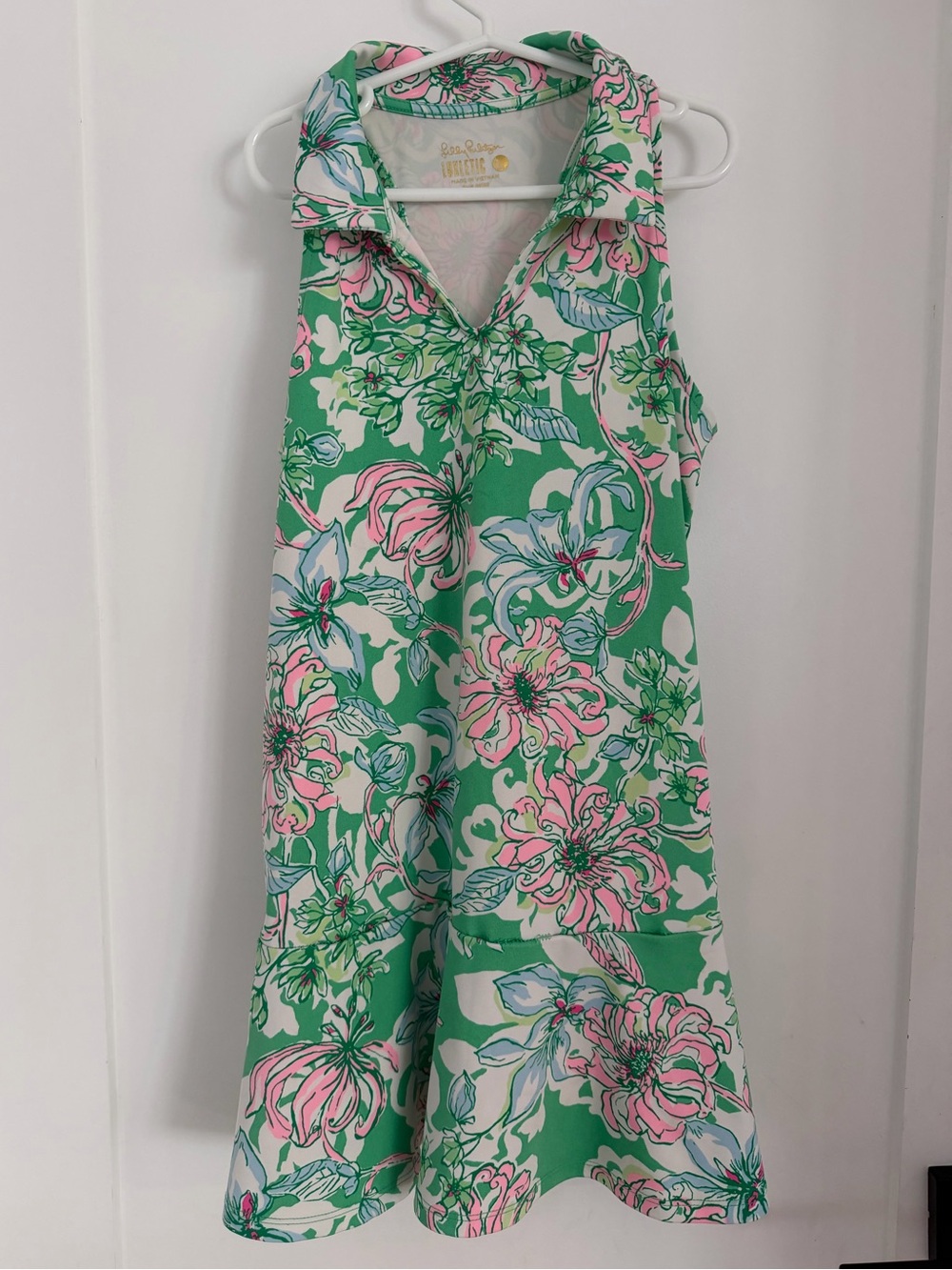 Lilly Pulitzer Luxletic Girls L Spearmint BLOSSOM VIEWS DANIA DRESS UPF50
